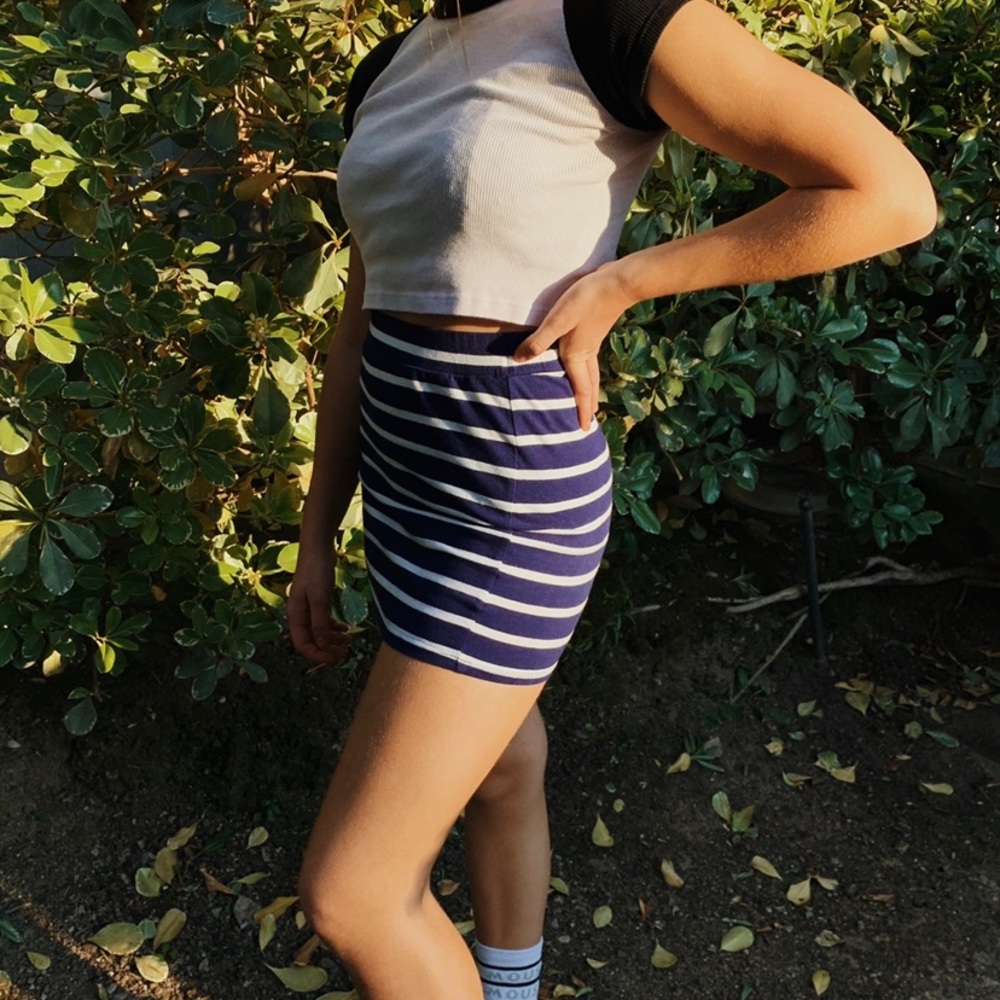 blue & white striped old navy skirt